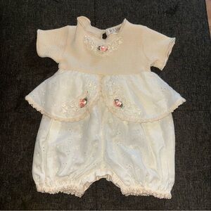 Vintage Tee Party Baby girl romper size 3/6 months